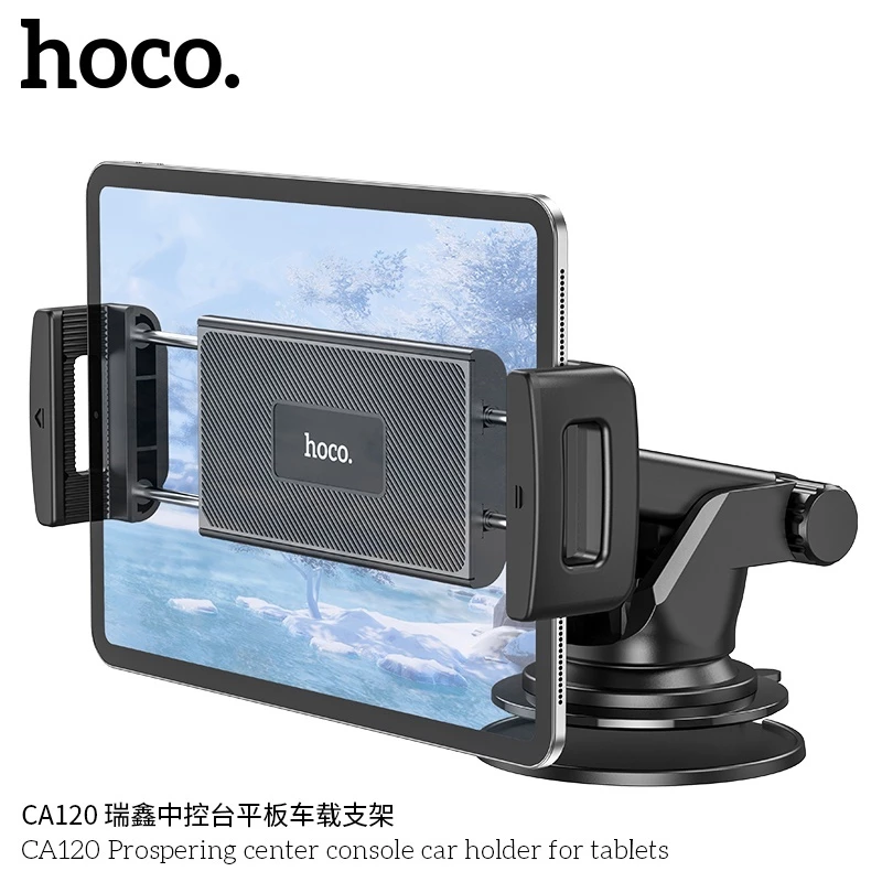 Giá đỡ điện thoại ipad máy tính bảng, kẹp điện thoại xoay 360 độ trên Ô tô Hoco CA120 gắn táp lô