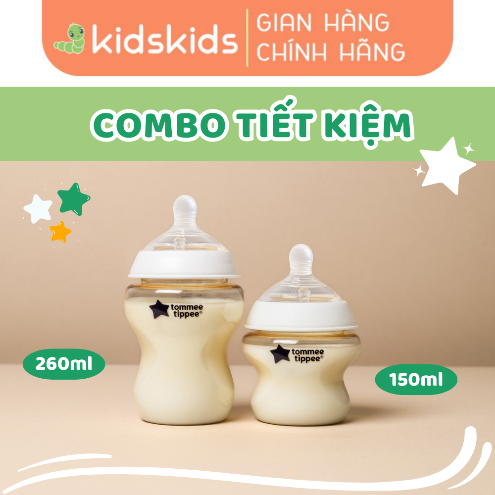 Ảnh Combo 2 Bình Sữa PPSU Ty Siêu Mềm Tự Nhiên Tommee Tippee Natural Start 150ml & 260ml 1
