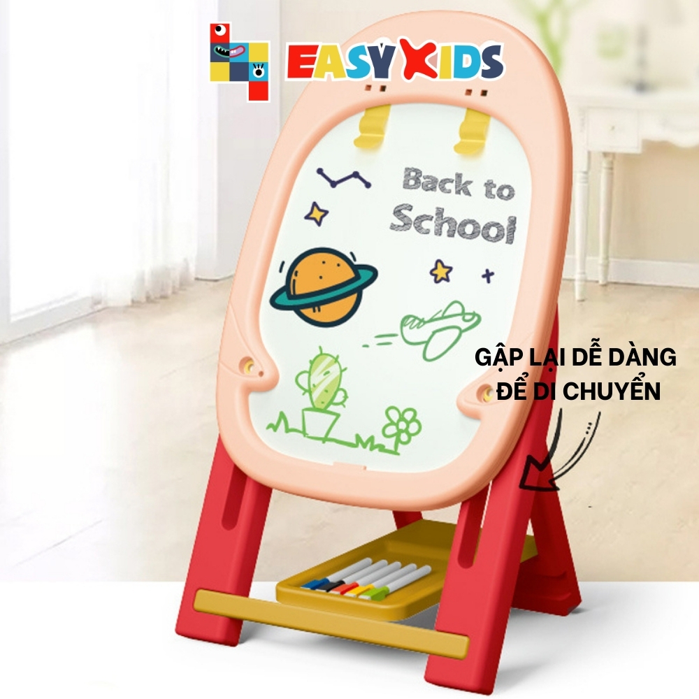 Bảng Vẽ Bảng Viết Trẻ Em Từ Tính Đa Năng Hai Mặt Có Giá Đỡ Kèm Nhiều Phụ Kiện Phấn, Bút Màu