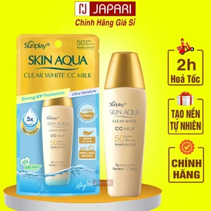 Kem Chống Nắng Sunplay Skin Aqua CC Milk Cho Da Mặt Dưỡng Trắng Tạo Nền Chính Hãng, Mỹ Phẩm JAPARI