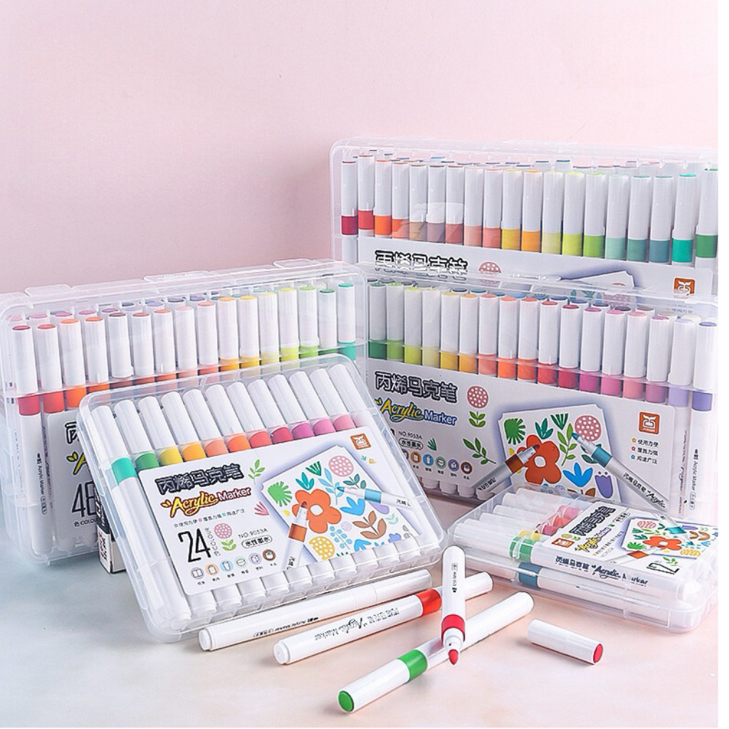 Bút 12 24 36 48 60 80 Màu Acrylic Marker  Cao Cấp Màu Sắc Tươi Sáng Cho Bé Sáng Tạo - Đồ Chơi Cho Bé PUKAPI