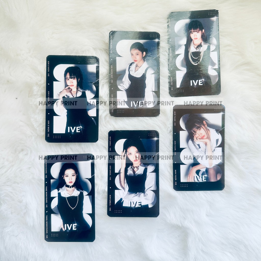 SET 6CARD DES IVE - photocard hình ảnh thiết kế nhóm nhạc IVE: Gaeul, Yujin, Rei, Wonyoung, Liz và Leeseo; freebies