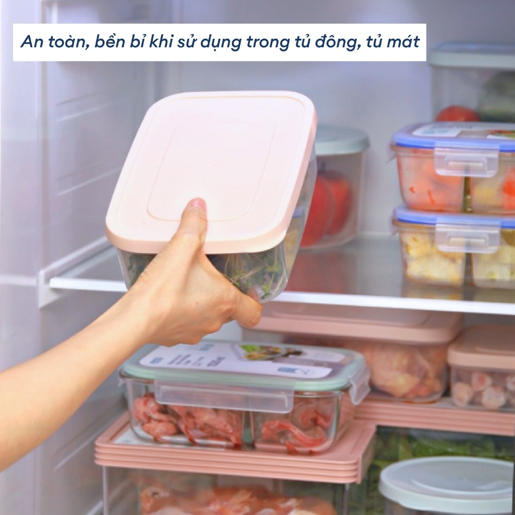 Hộp nhựa thực phẩm CHỮ NHẬT Inochi Hokkaido 500ml-750ml-1000ml-1500ml-2000ml-2500ml an toàn sức khỏe