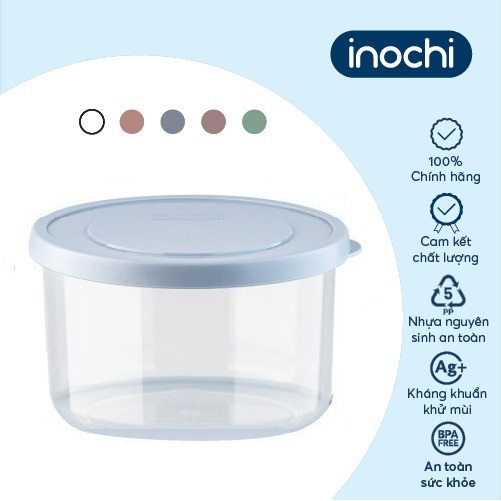 Hộp thực phẩm TRÒN Inochi - Hokkaido 500-750-1000-1500-2000-2500ml (nhiều màu), nhựa nguyên sinh