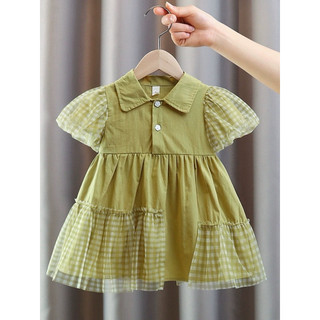 Váy bé gái xinh mẫu mùa hè mới 2024 Váy thô cottn trơn cho bé gái D955