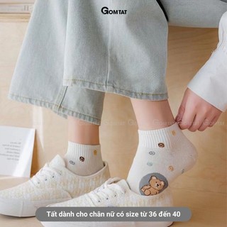 Set 5 đôi tất nữ cổ ngắn GOMTAT, chất liệu cotton cao cấp mềm mịn, hút ẩm khử mùi thoáng khí - UYE-CB098