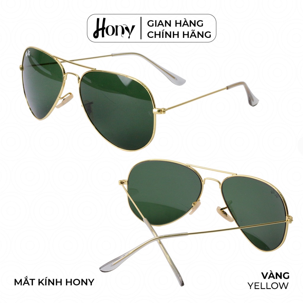 Kính râm Nam thời trang HONY, tròng xanh rêu khung kim loại cao cấp