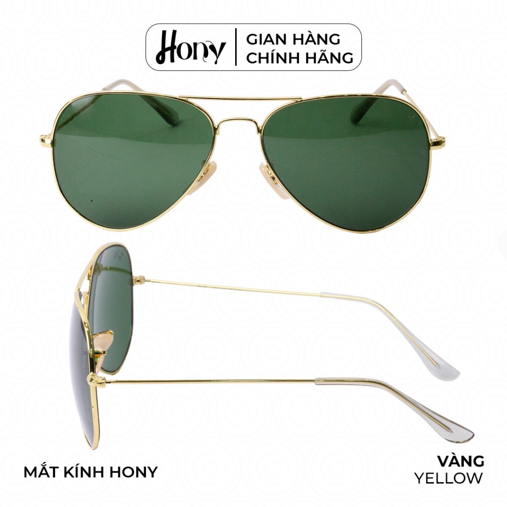 Kính râm Nam thời trang HONY, tròng xanh rêu khung kim loại cao cấp
