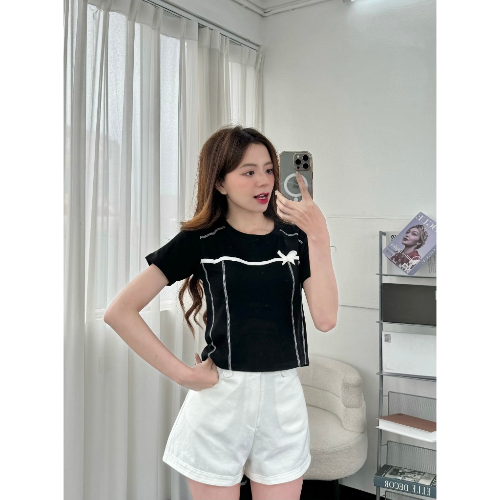 Ảnh Áo thun dáng lỡ EMIX chất cotton co giãn 4 chiều Aobabytee164/P5K8 2