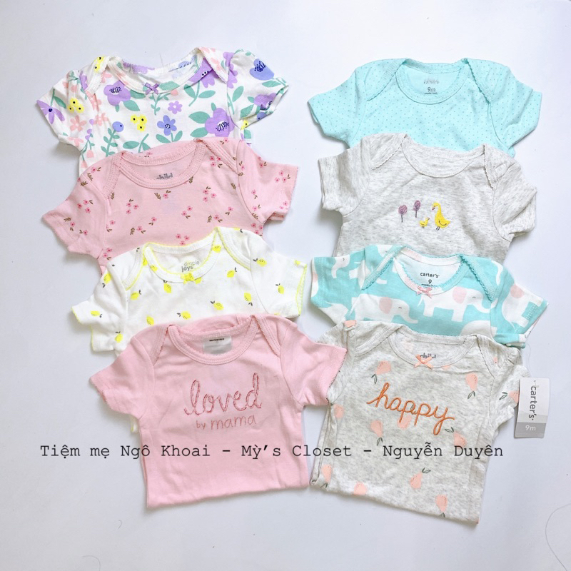 [MD201]6/9M Body chip/ áo liền thân ngắn tay C.a.r.t.e.r xuất xịn cho bé yêu 7-9kg