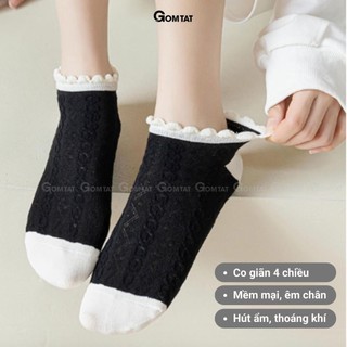 Set 5 đôi vớ nữ cố ngắn GOMTAT, màu sắc basic chất liệu cotton mềm mịn, hút ẩm khử mùi êm chân - UYE-CB099