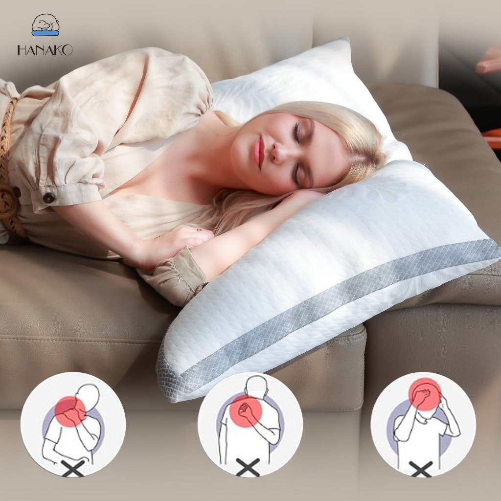 Ảnh Gối cong Pharmedoc bông mút đàn hồi nâng đỡ cổ, giảm đau HANAKO Phong Cách Quý Tộc Châu Âu 4