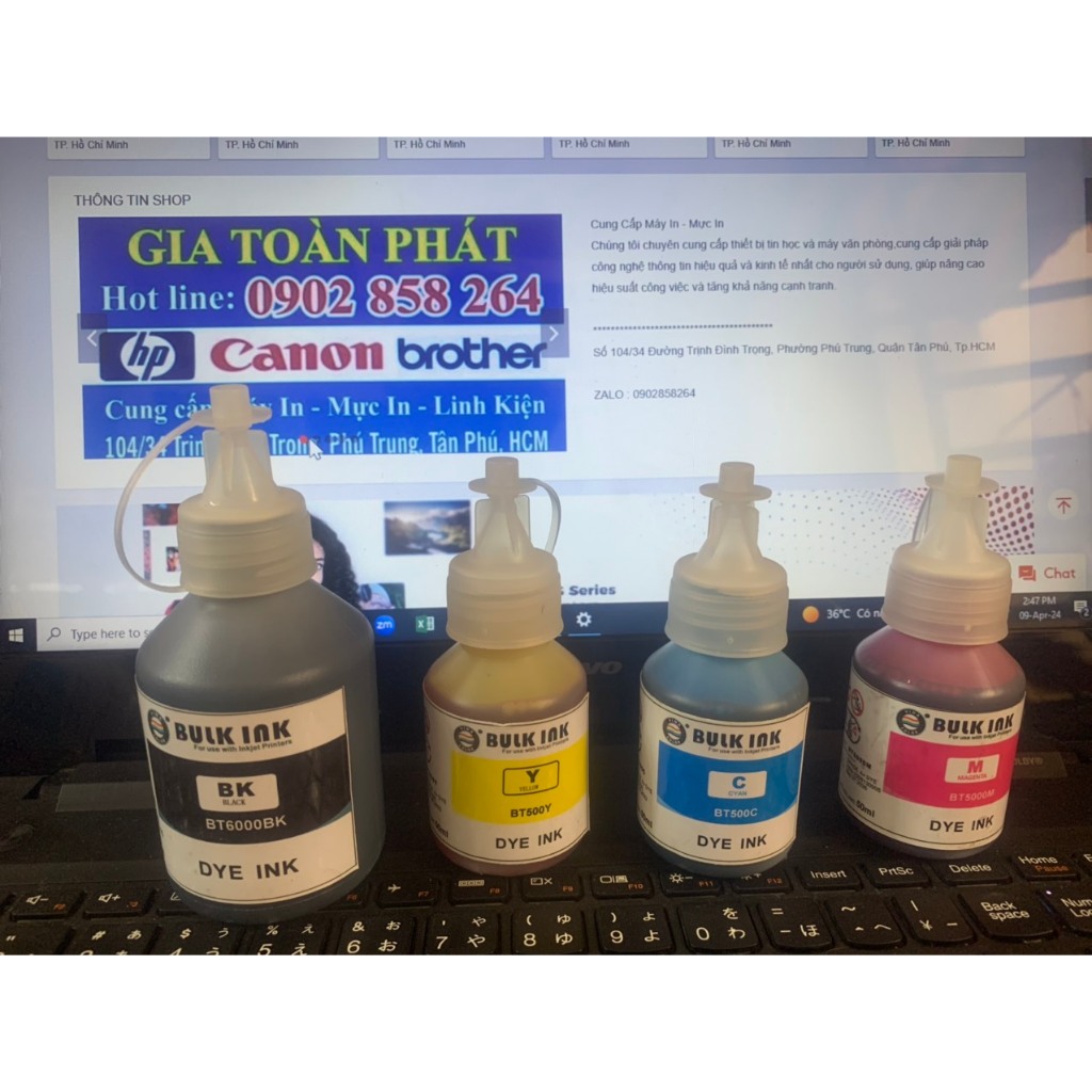 Bộ mực in phun Brother T310, T510W, T710W, T810W, T910W - BTD60/BT5000 ...
