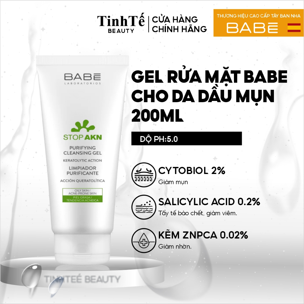 Review Gel Rửa Mặt BABE Stop Akn: Chuyên Gia Da Dầu Mụn pH 5.0