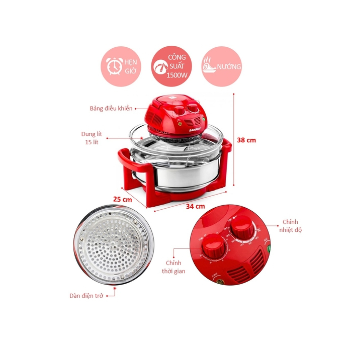 Ảnh Nồi nướng thủy tinh Sanaky VH-188D - Hàng chính hãng 3