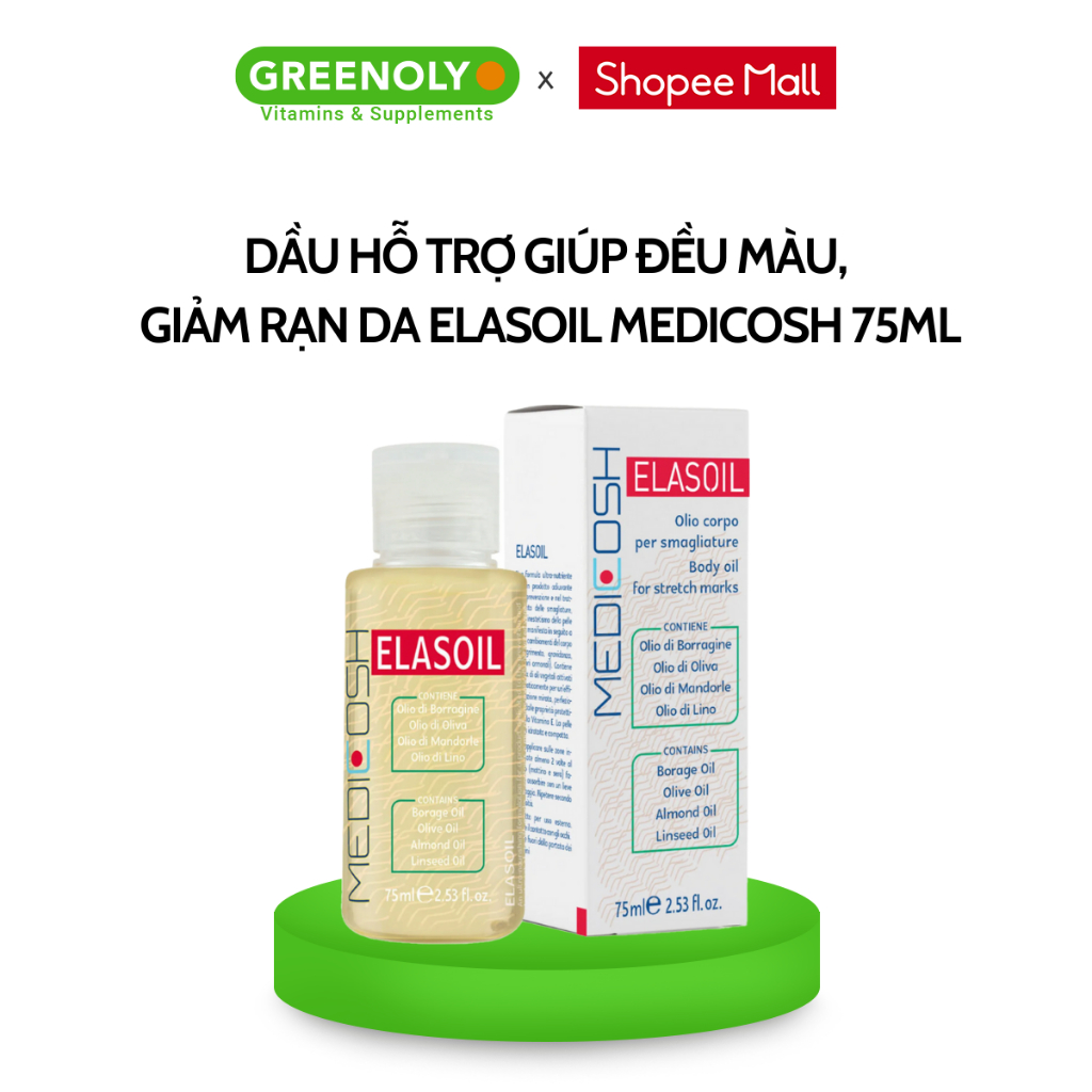 Ảnh Dầu Rạn Da Hữu Cơ Elasoil Medicosh Giúp Phòng & Làm Mờ Rạn Da Cho Bà Bầu, Sau Sinh, Do Tăng Cân Nhanh 75ml 1