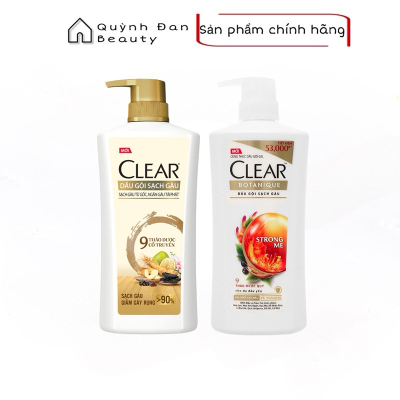 Dầu gội sạch gàu Clear Botanique 9 thảo dược quý 340g , 630g .