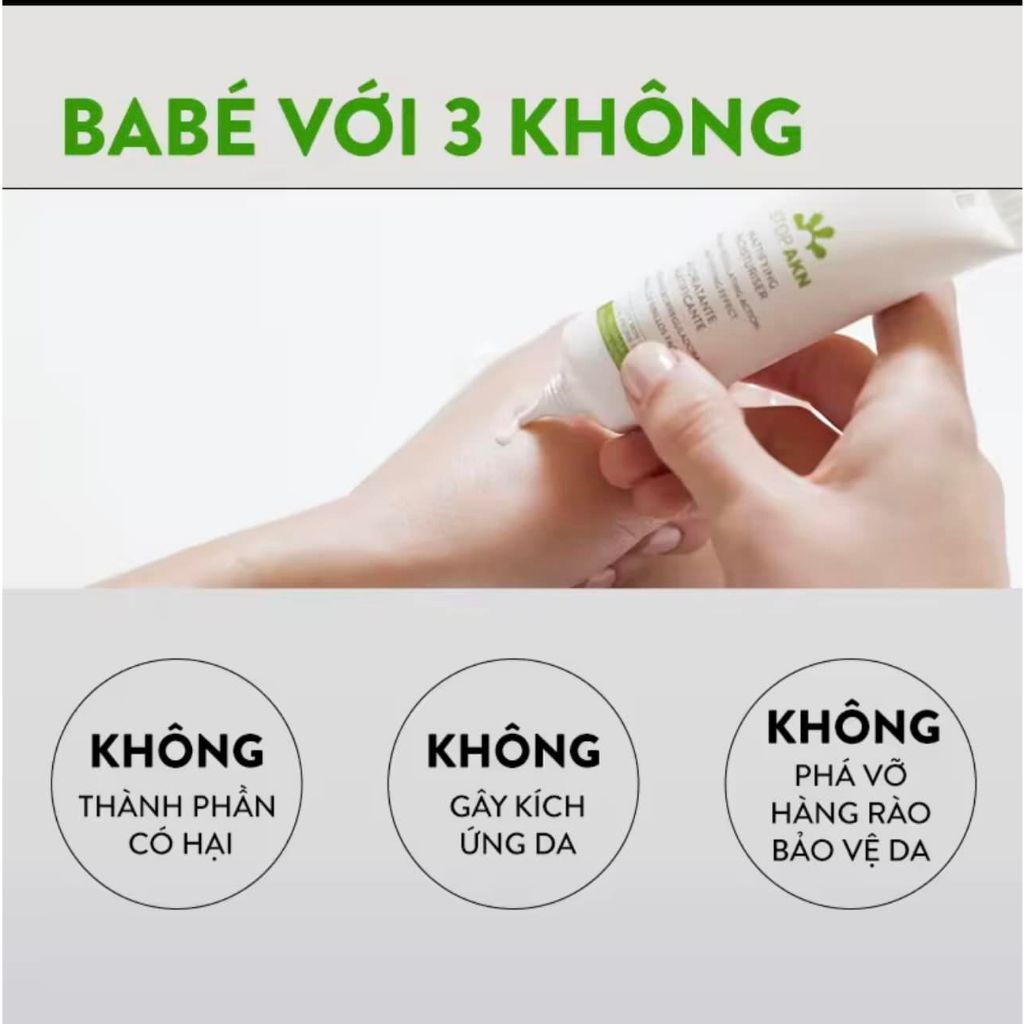 Kem dưỡng BABE cho da dầu mụn LABORATORIOS BABÉ STOP AKN MATTIFYING MOISTURISER 50ml - Skin Studio