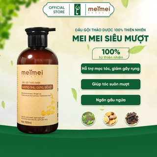 Dầu Gội Thảo Dược Mei Mei 300ml - Bồ Kết Hương Nhu Gừng, Giúp Tóc Mềm Mượt, Hỗ Trợ Giảm Gãy Rụng