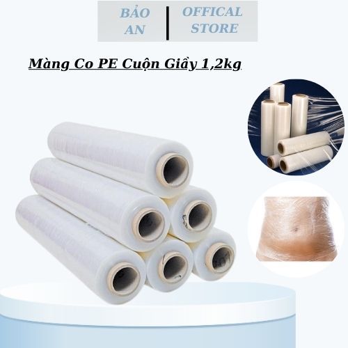 Màng Co PE Bọc Hàng Hoá Quấn Bụng, Màng Quấn Giảm Béo Tắm Trắng Quấn Thực Phẩm, Size 25cm