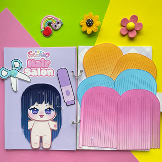 Đồ chơi bóc dán tiệm làm tóc thời trang Sanrio - búp bê giấy