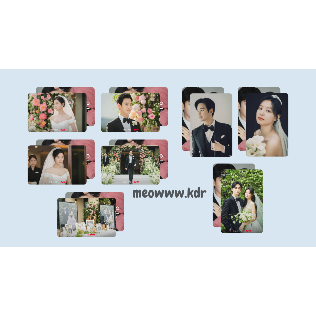 set card bo góc phim Nữ hoàng nước mắt- Queen of Tears, diễn viên Kim Soo Hyun Kim Ji Won