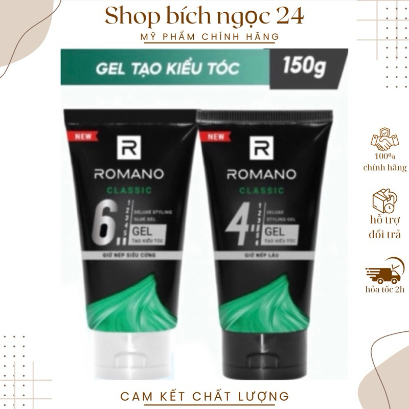 Gel Vuốt Tóc Romano Classic 150g