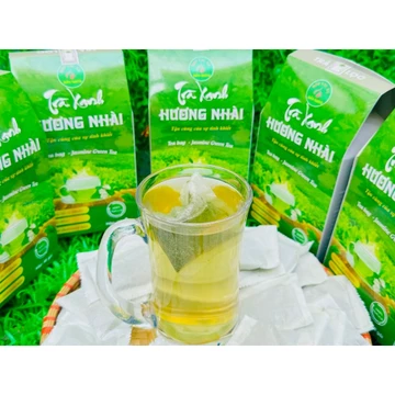 Trà xanh hương nhài (combo 160 gói), trà xanh hoa nhài Bảo Khang, giảm mỡ máu, detox cơ thể