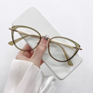 Gọng Kính Cận - Kính Mắt Mèo Nhựa Kết Hợp Kim Loại Mắt Tròn Dễ Thương Chống Ánh Sáng Xanh, Chống UV400 Ms Kz1022