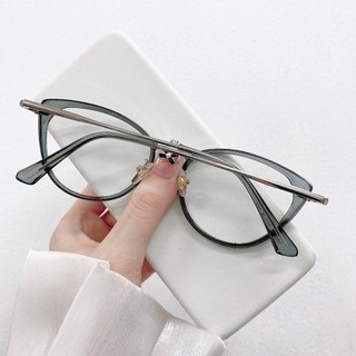 Gọng Kính Cận - Kính Mắt Mèo Nhựa Kết Hợp Kim Loại Mắt Tròn Dễ Thương Chống Ánh Sáng Xanh, Chống UV400 Ms Kz1022