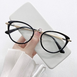 Gọng Kính Cận - Kính Mắt Mèo Nhựa Kết Hợp Kim Loại Mắt Tròn Dễ Thương Chống Ánh Sáng Xanh, Chống UV400 Ms Kz1022
