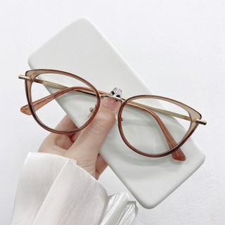 Gọng Kính Cận - Kính Mắt Mèo Nhựa Kết Hợp Kim Loại Mắt Tròn Dễ Thương Chống Ánh Sáng Xanh, Chống UV400 Ms Kz1022