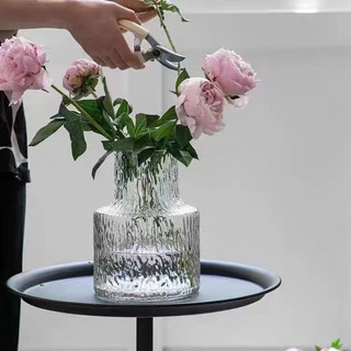 [Siêu Hot] Phong cách châu Âu ánh sáng sang trọng mô hình sông băng bình hoa phong cách thủy tinh dày trong suốt cỡ lớn