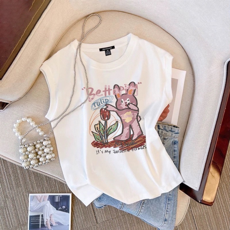 Áo sát nách không tay JULY, Áo tanktop in hình Chất cotton trẻ trung mùa hè mát mẻ