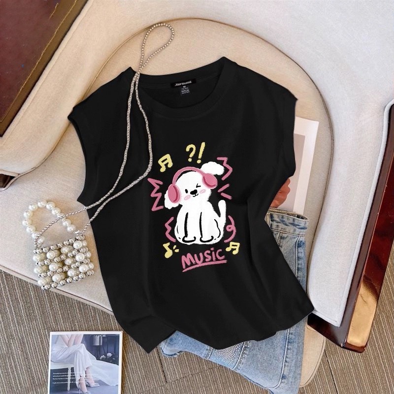Áo sát nách không tay JULY, Áo tanktop in hình Chất cotton trẻ trung mùa hè mát mẻ