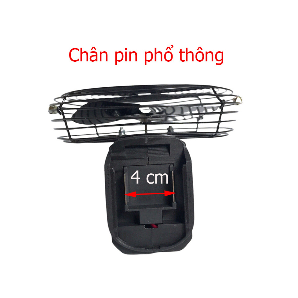Combo thân đèn 16 bóng led và thân quạt 8 inch chân pin phổ thông