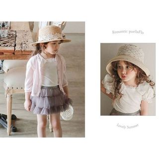𝐀𝐩𝐫𝐢𝐥 𝐛𝐞́𝐛𝐞́ - Strawberry Áo bé gái cotton tay bồng tiểu thư phối ren mùa hè