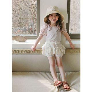 𝐀𝐩𝐫𝐢𝐥 𝐛𝐞́𝐛𝐞́ - Strawberry Áo bé gái cotton tay bồng tiểu thư phối ren mùa hè