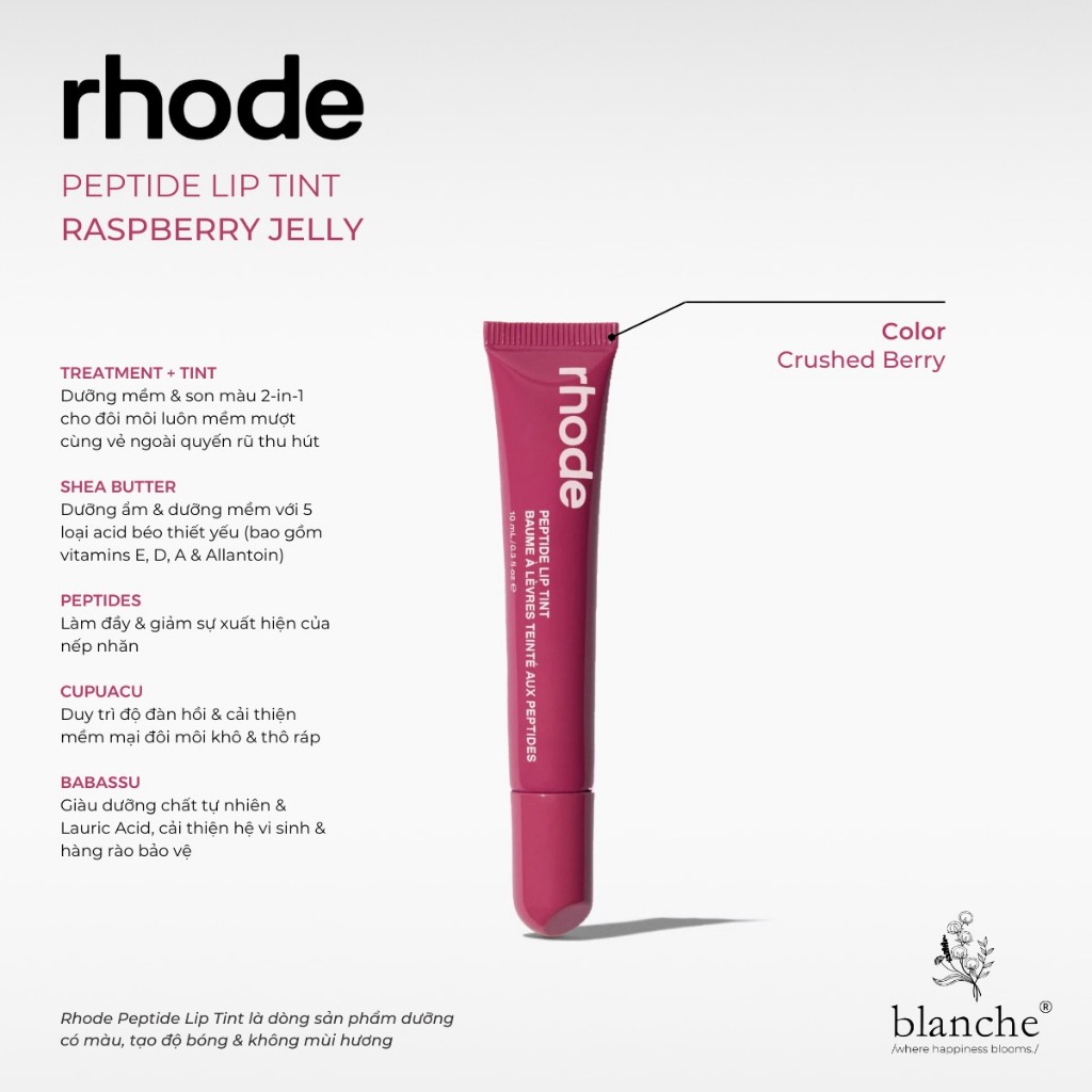 Son Dưỡng Môi Rhode Lip Tint Ribbon, Toast, Raspberry Jelly