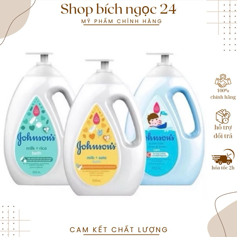 Sữa tắm Johnson's cho bé Sữa và Gạo Sữa và Yến Mạch 1000ml