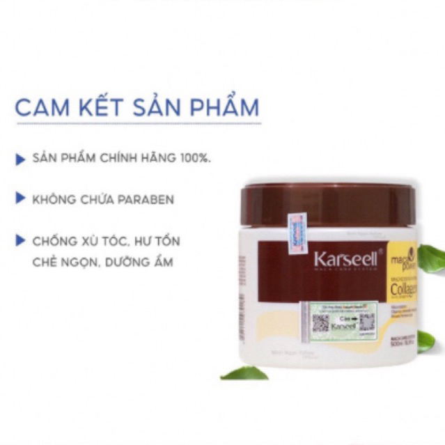 Kem Ủ Tóc Karseell - Kem Ủ Tóc Karseell Maca Power Collagen 500Ml Phục Hồi Hư Tổn
