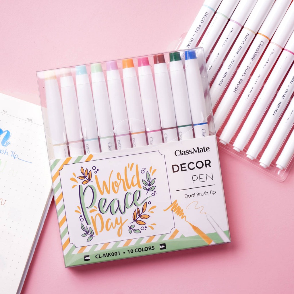Decor Pen, Bút Lông Màu Ngòi Brush Classmate Bút Viết Calligraphy Trang Trí Sổ Vở, Bullet Journal, Tô Màu CL-MK001/02/03