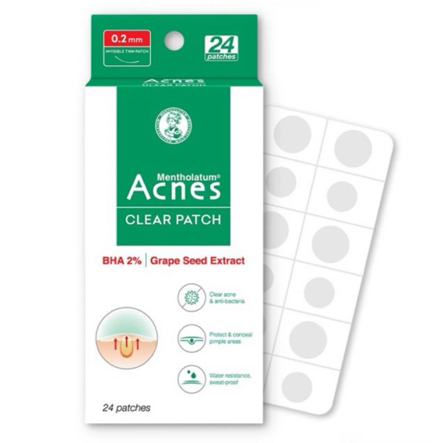 Miếng dán mụn giúp giảm mụn sưng viêm Acnes Clear Patch (24 Miếng)
