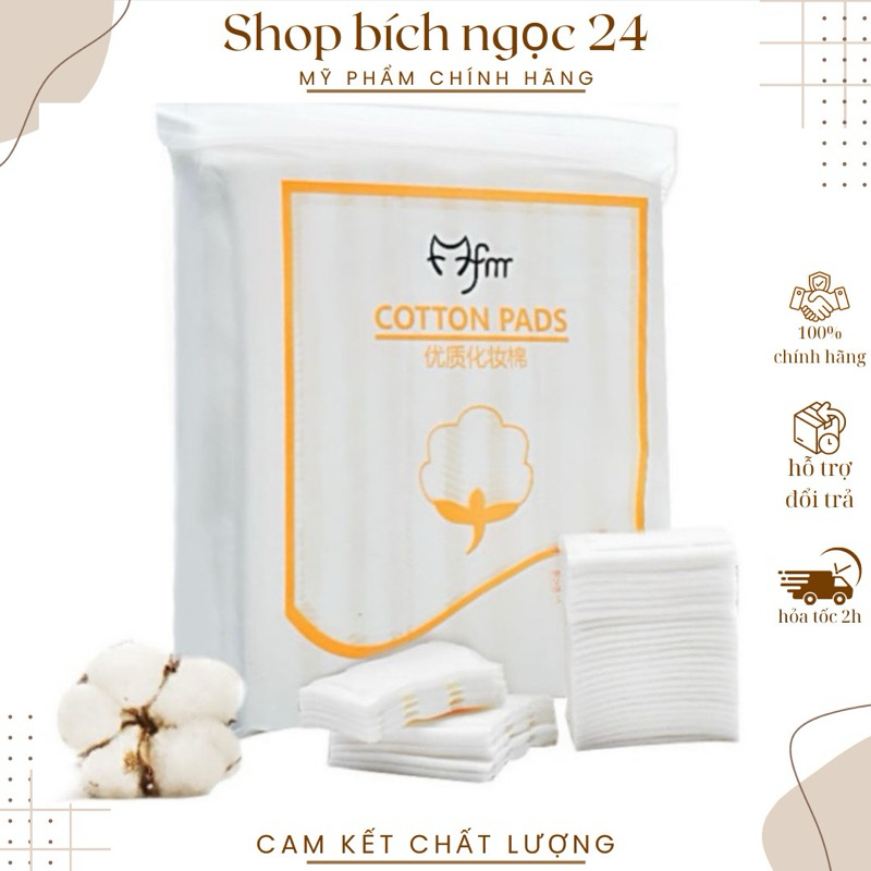 Bông Tẩy Trang 222 Miếng Cotton MFM Tự Nhiên - Bông Tẩy Trang 3 Lớp Dày Dặn Mềm Mại