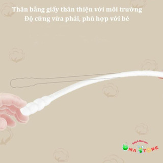 Tăm bông cho bé sơ sinh, bông tự nhiên, hộp 200 que Misuta ( Hàng cao cấp Pabyhoop)