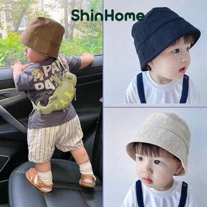 Mũ nón vành bucket màu trơn phong cách Hàn Quốc cho bé trai bé gái 1 tuổi -3 tuổi ShinHome (có dây chỉnh độ rộng)