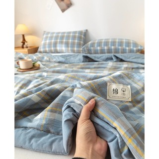 Chăn đũi kẻ cotton chăn hè trần bông kích thước 2mx2m3 chất liệu mềm mịn, mát chuẩn hàng nhập khẩu.
