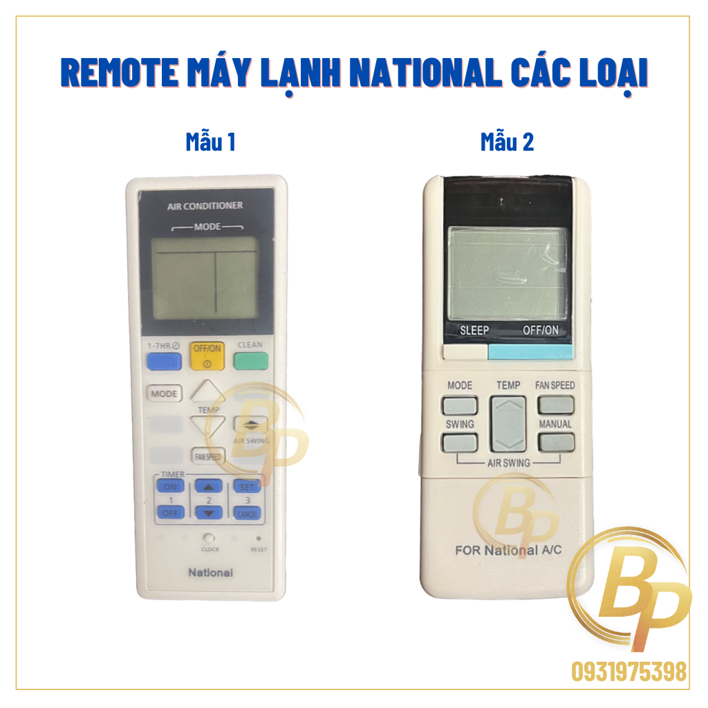 Remote máy lạnh National các loại - Remote điều hoà National - Điều ...