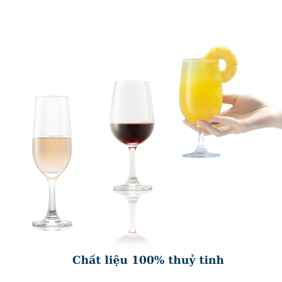 Bộ 6 ly thủy tinh sâm panh rượu vang - CHÍNH HÃNG INOCHI