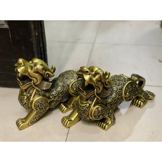 Cặp Tỳ hưu Vảy Tiền bằng đồng Cỡ lớn  Vật phẩm phong thuỷ quà tặng trưng bày trang trí